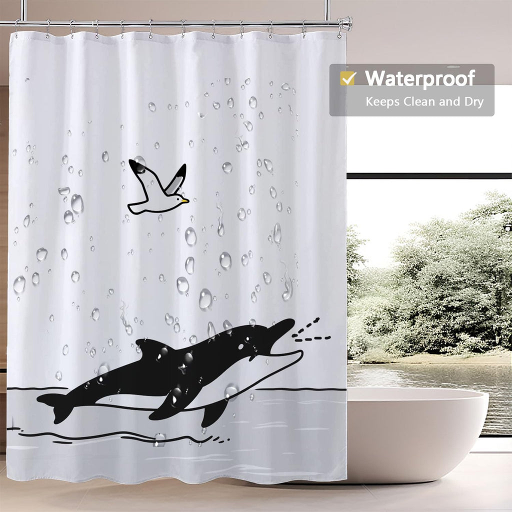 LLSCL Fabric Shower Curtain Liner with Magnets, Waterproof Hotel Quality, 72 x 72 Machine Washable