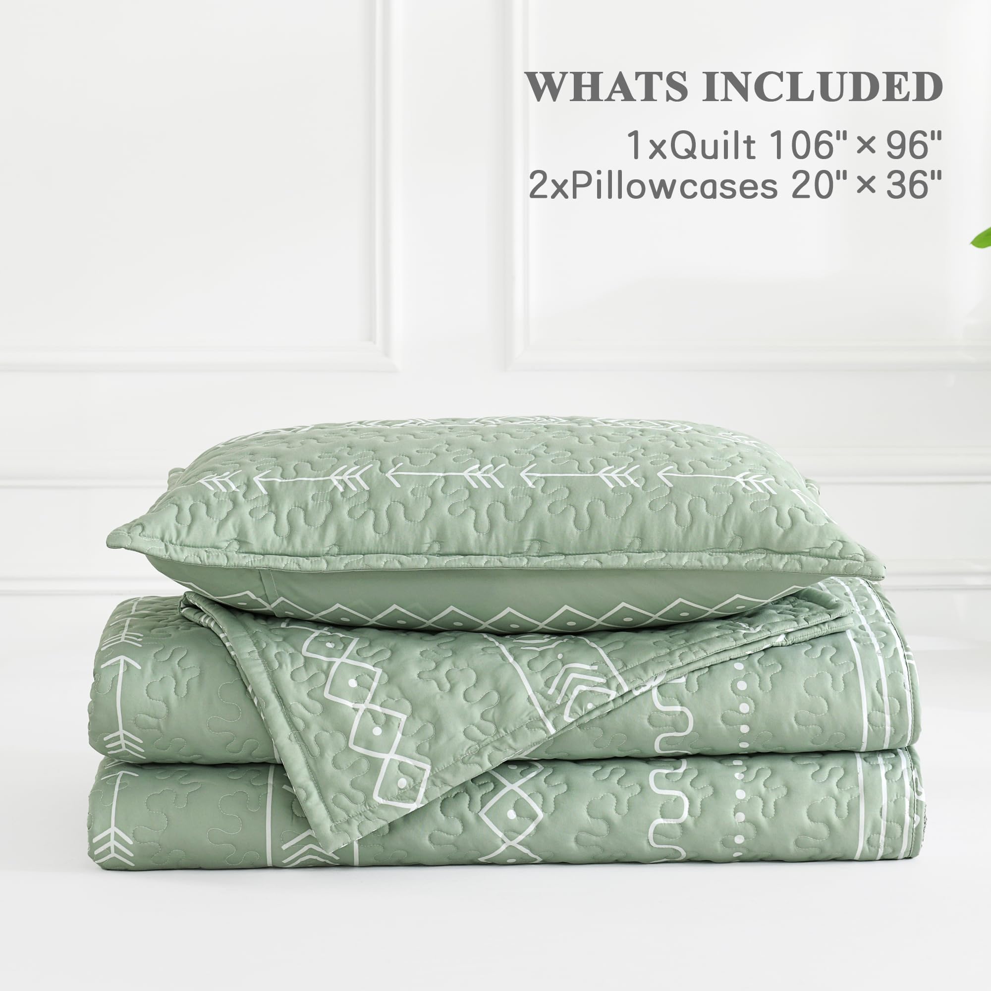 Andency Twin Quilt Set Grey, 2 Pieces Boho Lightweight Soft Striped Bedspread for All Season (68"x86"), Gray Printed Bohemian Polyester Reversible Coverlet Comoforter Sets