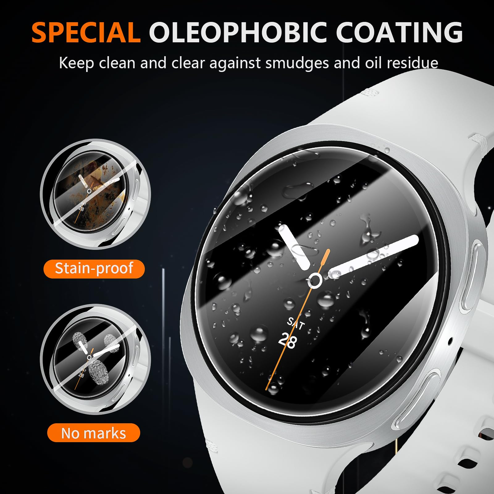 Suoman 4-Pack for Samsung Galaxy Watch 4 Classic 46mm Tempered Glass Screen Protector for Galaxy Watch 4 Classic 46mm Smartwatch [2.5D 9H Hardness] [Anti-Scratch]