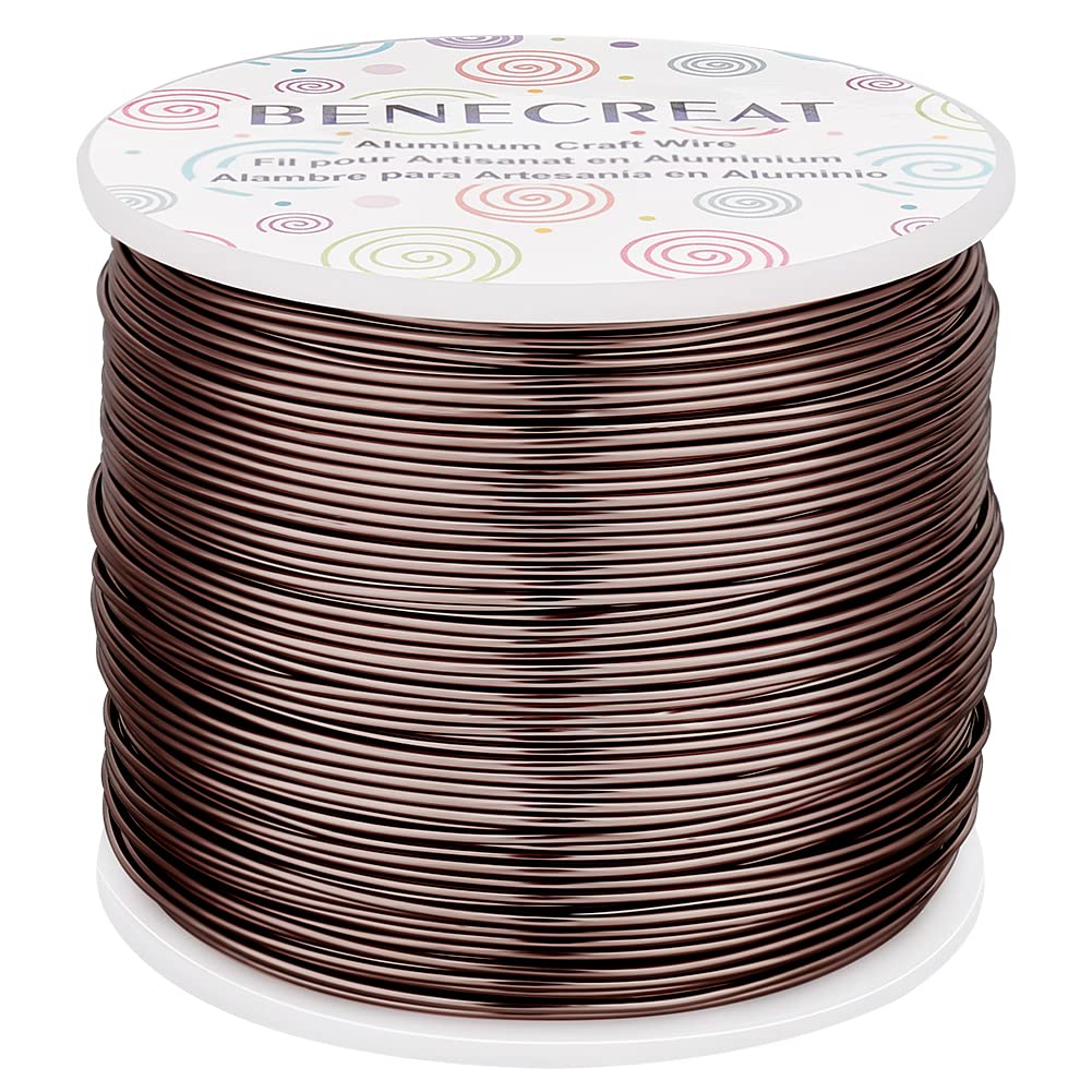 BENECREAT 9 Gauge Jewelry Craft Aluminum Wire 55 Feet Bendable Metal Sculpting Wire for Halloween Craft Floral Model Skeleton Making (Black, 3mm)