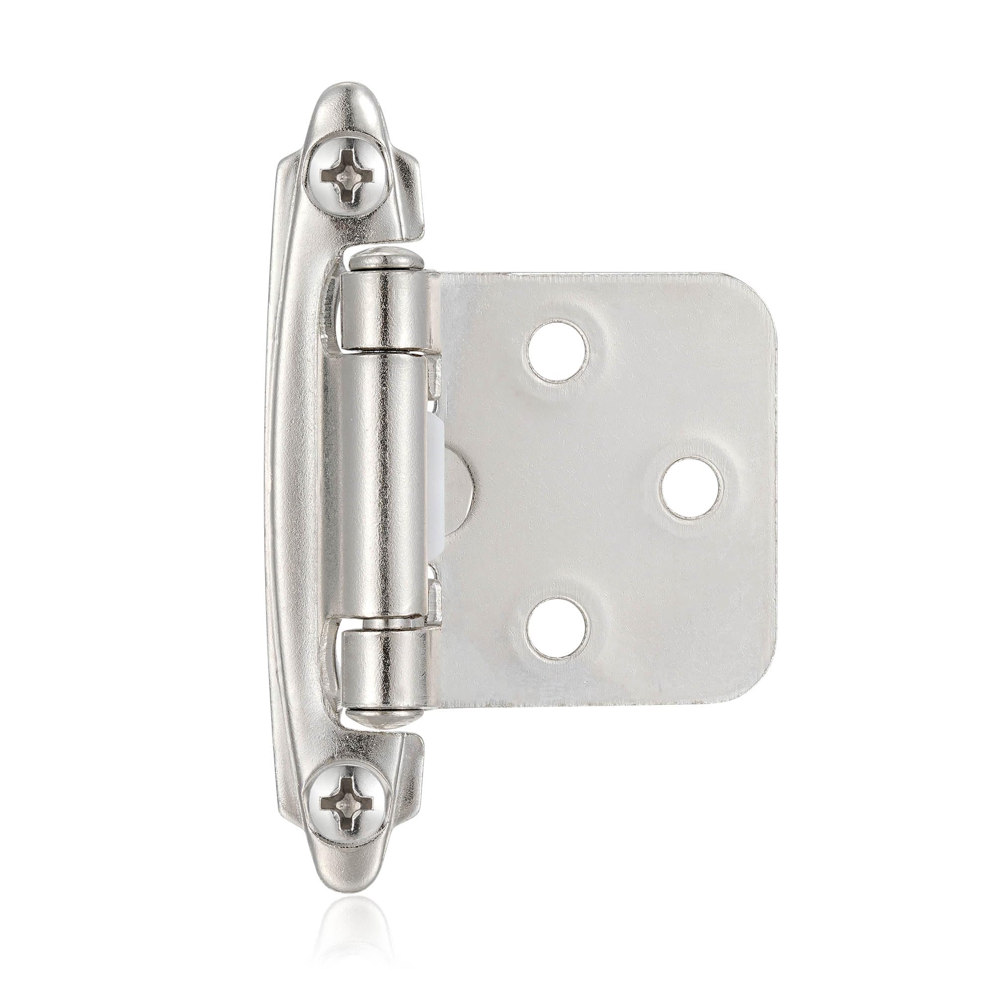 4 Pack (2 Pairs) Antique Brass Self Closing Cabinet Hinges for Kitchen Cabinet Door, 1/2" Overlay (Variable) Semi Concealed Kitchen Cabinet Hinges