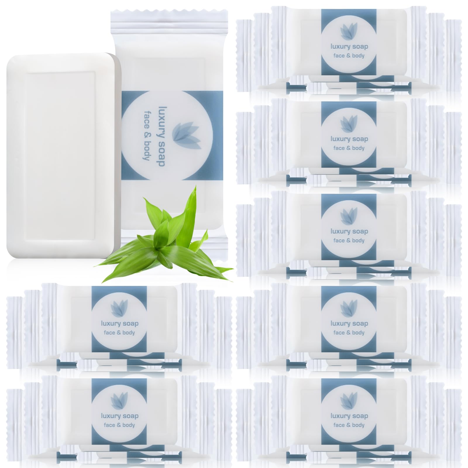 Kacctyen 100 Pcs 0.35oz Mini Bar Soap Bulk Individually Wrapped Bulk Hand Hotel Soap Bars Travel Size Toiletries for Guest Vacation Bathroom Rentals
