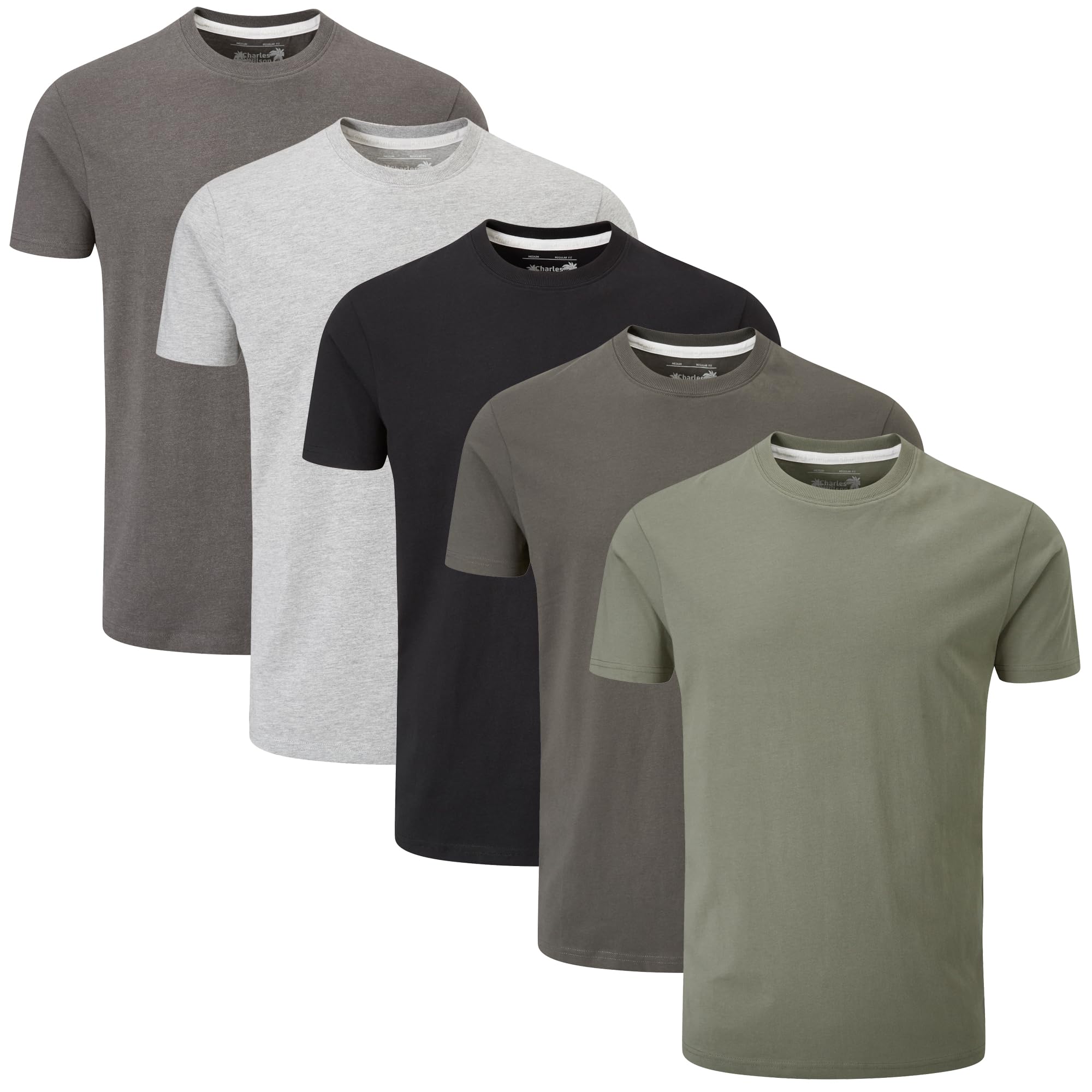 Charles Wilson Men's 5 Pack Crew Neck T-Shirt