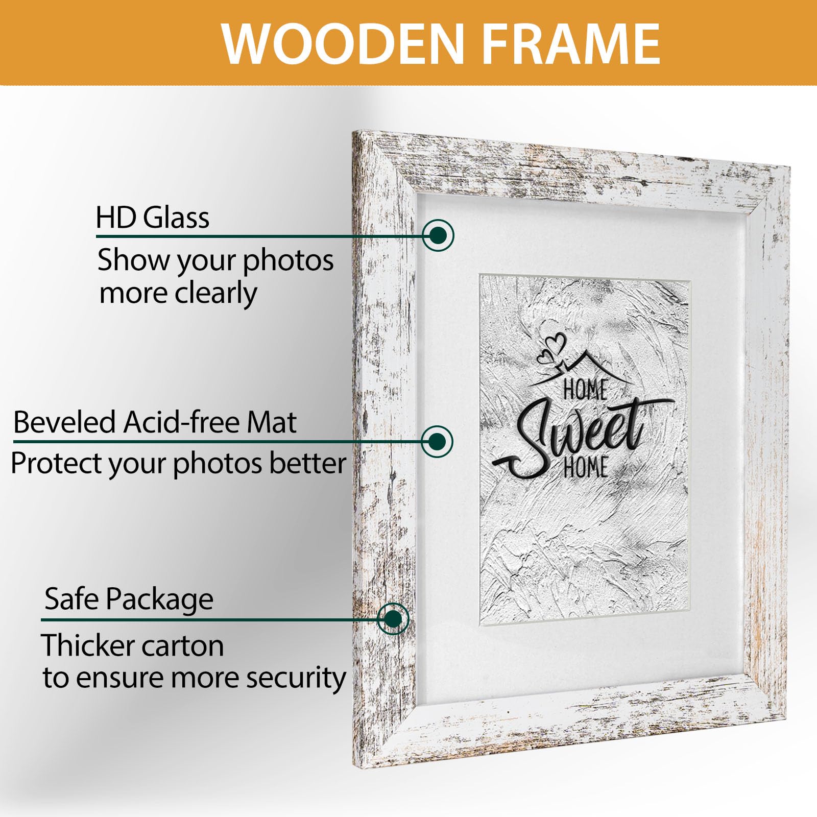 Califortree Black 11x14 Picture Frame - Display Photos 8x10 with Mat or 11x14 Without Mat - HD Glass Inside, Set of 2