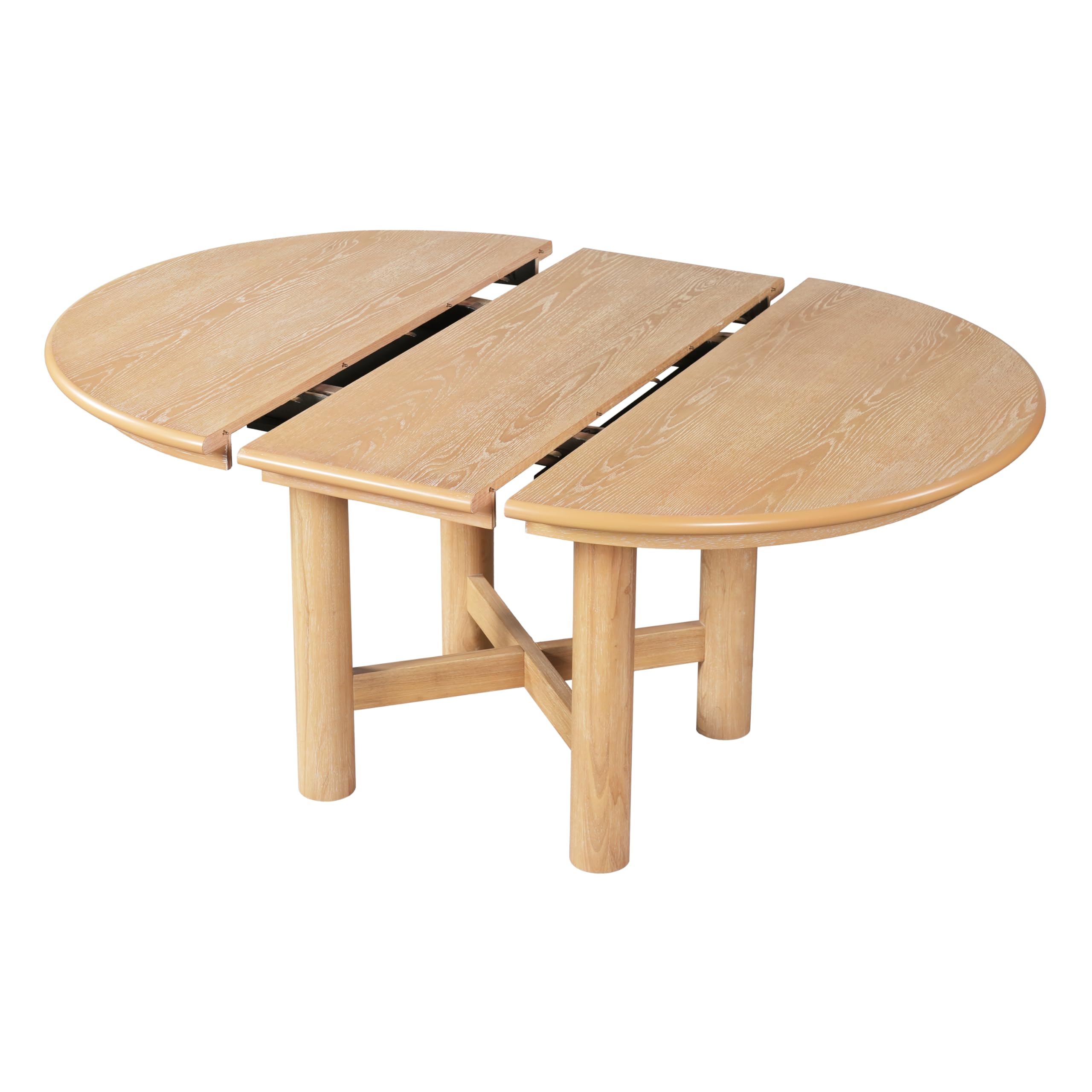 LUMISOL Round Dining Table for 4-6 People, 41"-57" Extendable Kitchen Table with 16" Removable Leaf for Small Places, Kitchen, Dining Room, Espresso