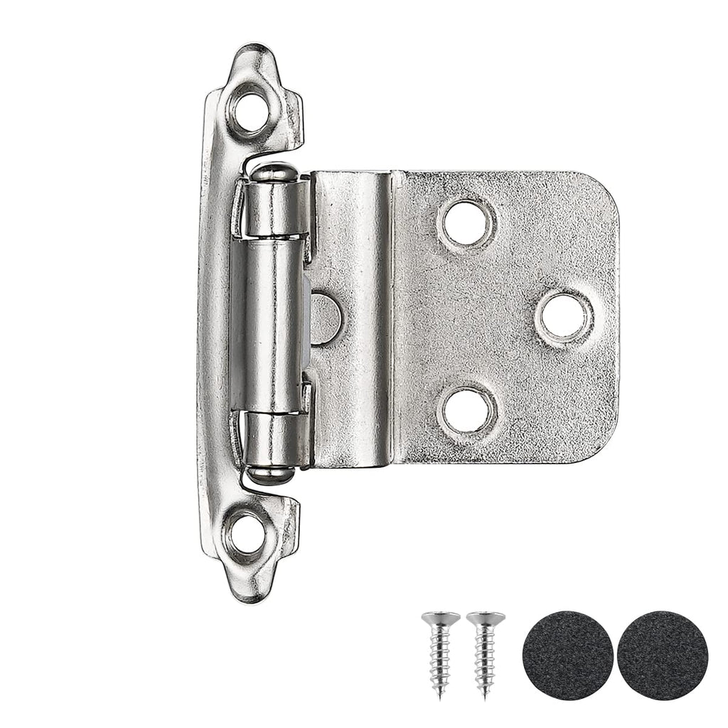 JQK 3/8 Inch Inset Cabinet Door Hinges Oil Rubbed Bronze, 4 Pack 2 Pairs Flush Face Mount Cupboard Self-Closing Kitchen Cabinet Hardware Hinges with Door Bumper, CH201-ORB-P4