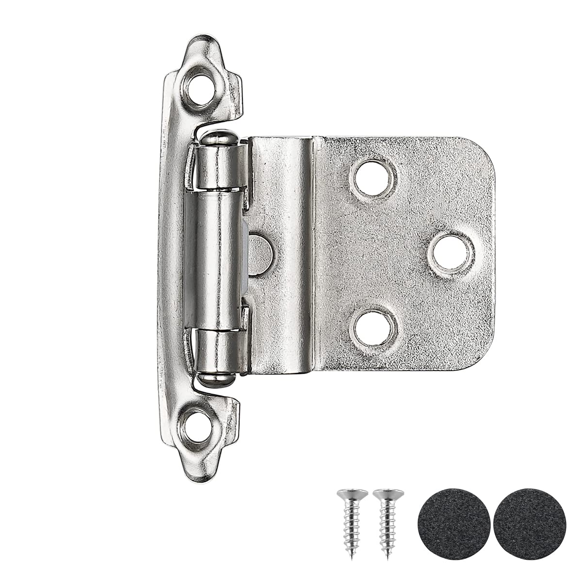 JQK 3/8 Inch Inset Cabinet Door Hinges Oil Rubbed Bronze, 4 Pack 2 Pairs Flush Face Mount Cupboard Self-Closing Kitchen Cabinet Hardware Hinges with Door Bumper, CH201-ORB-P4