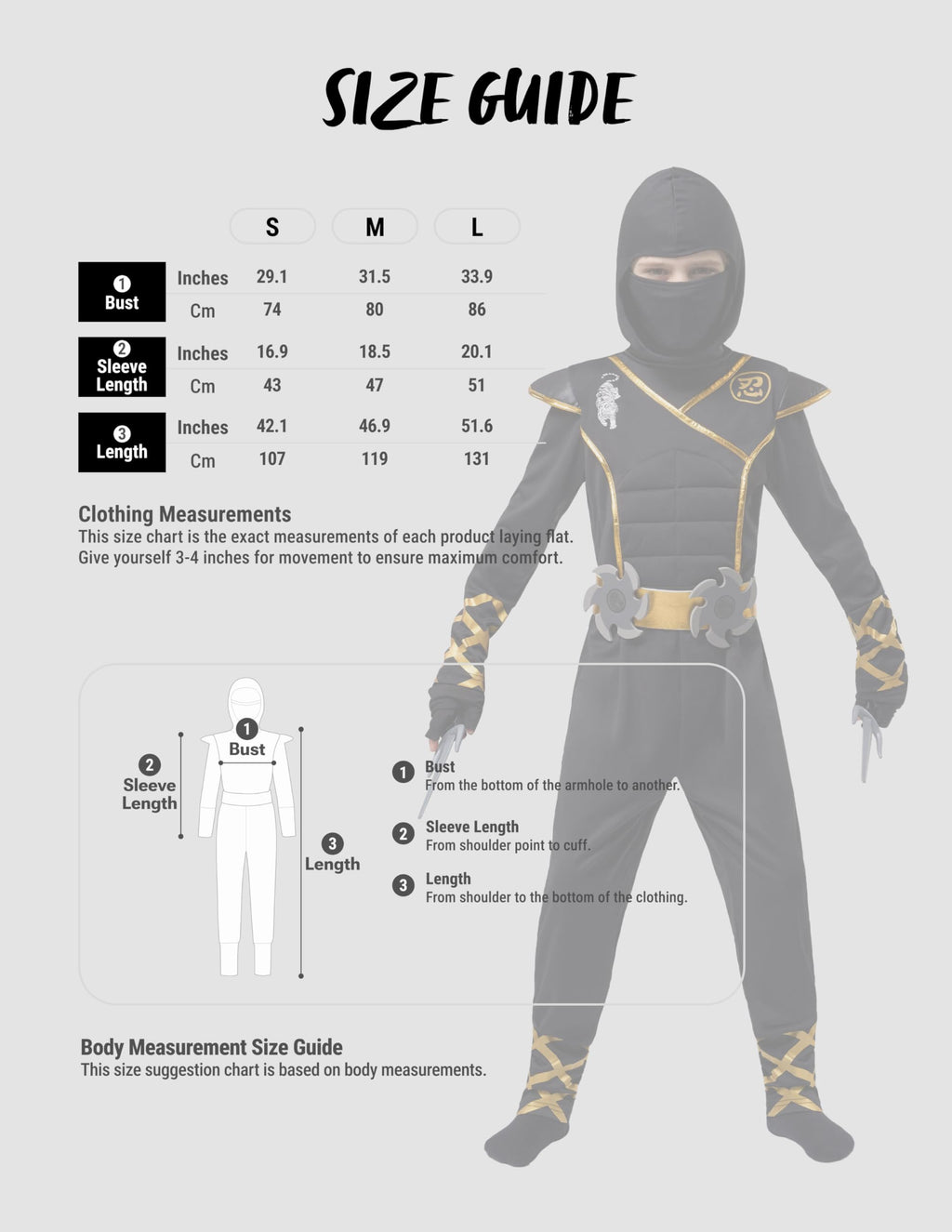 Spooktacular Creations Halloween Ninja Costume, Ninja Outfit Set for Kids, Halloween Costumes for Boys Dress Up Party