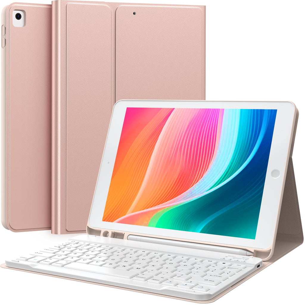 CHESONA Keyboard Case for iPad 9th Generation 2021 10.2 Inch, Detachable Wireless with Pencil Holder Stand Folio Keyboard Cover for iPad 9th Gen/8th Gen/7th Gen 10.2" (Black)