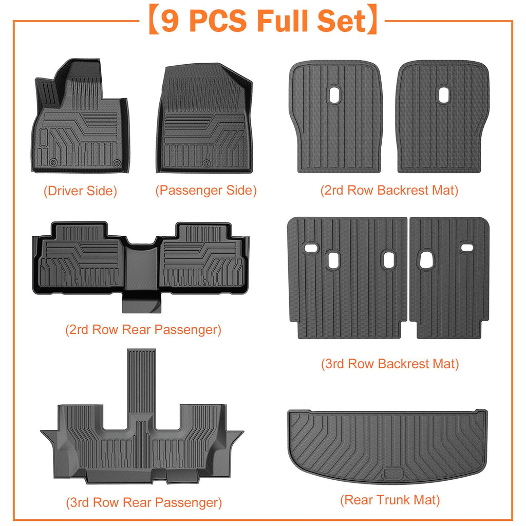 KUST Floor Mats & Trunk Cargo Mat for Toyota RAV4 2019-2025, All Weather Rear Trunk Cargo Liner for RAV4 Accessories TPE Rubber Raised Edge 4PCS