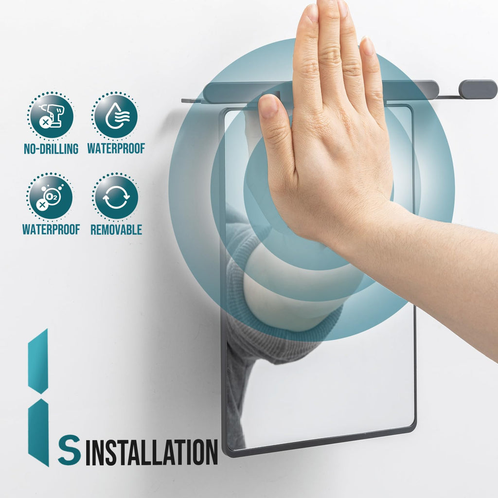 TAILI Shower Mirror Fogless for Shaving | Shower Mirror Fogless, Shaving Mirrors, Suction Cup, Removable & Reusable, Razor Holder Storage, Bathroom Accessories K9