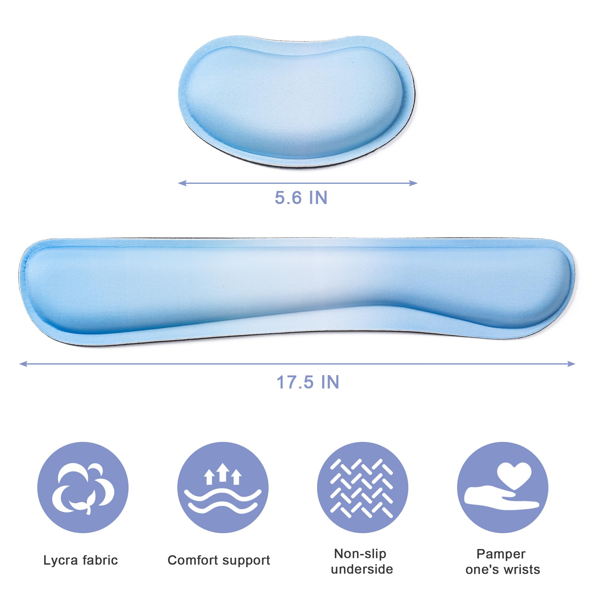Hoewina Keyboard Wrist Rest,Ergonomic Wrist Rest,Superfine Fabric and Gel Memory Foam Wrist Pad for Computer Keyboard for Easy Typing & Pain Relief, Suitable for Office, Family, Outdoor, Bean Green