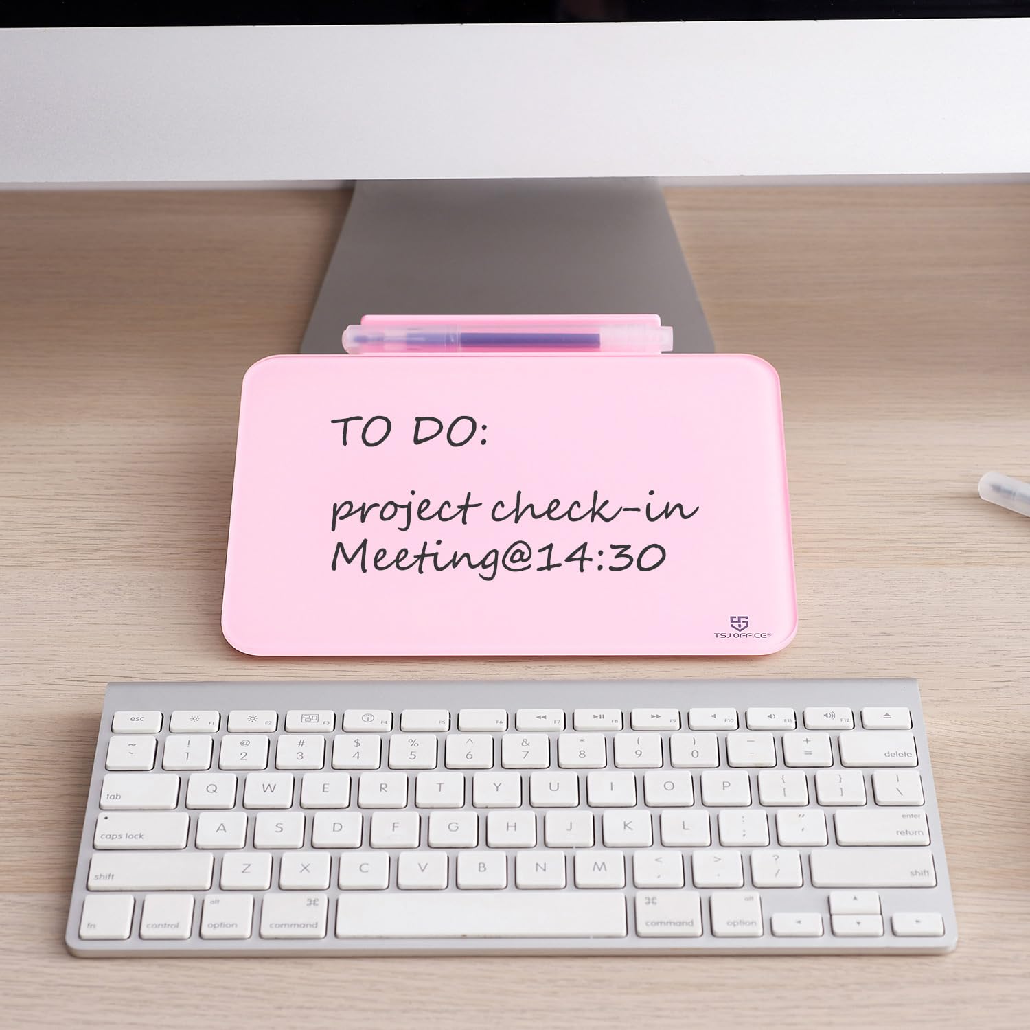 TSJ OFFICE Small Desktop Whiteboard - Glass Dry Erase Board 8 X 6 Inches Tabletop Easel Whiteboard with Stand, Desk Board Buddy for Artist, Teacher and Student