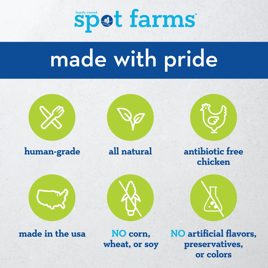 Spot Farms Chicken Apple Sausage Healthy All Natural Dog Treats Human Grade Made in USA 12.5 oz