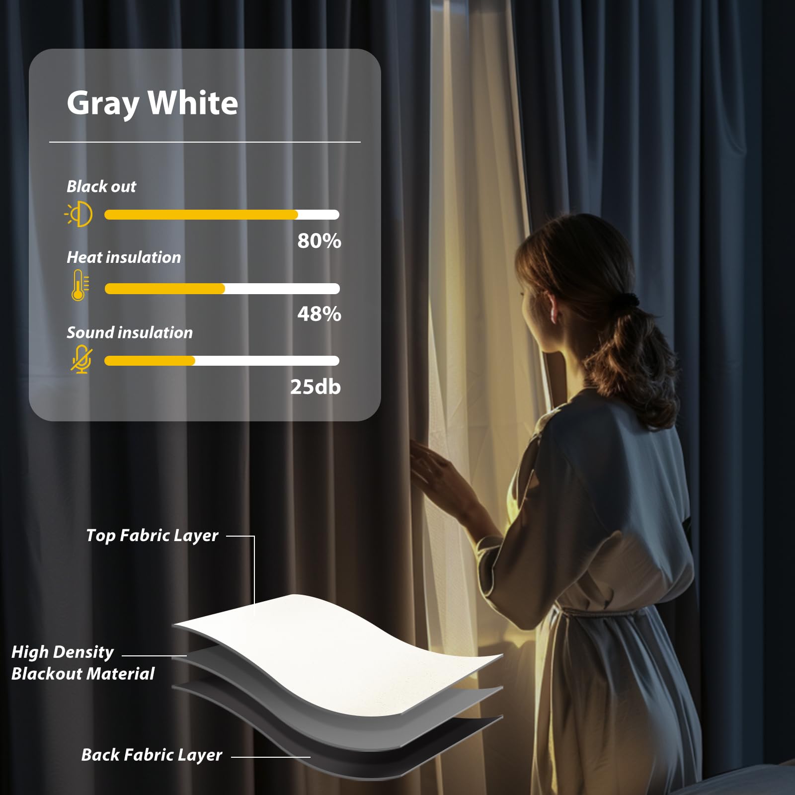 Room Divider Blackout Curtains Flexible Sliding Tracks Sets Ceiling Mounted Rod Window Curtain Privacy Separation for Bedroom Living Rooms,1 Panel Beige Drape and Black Track Set-W108xH72 in