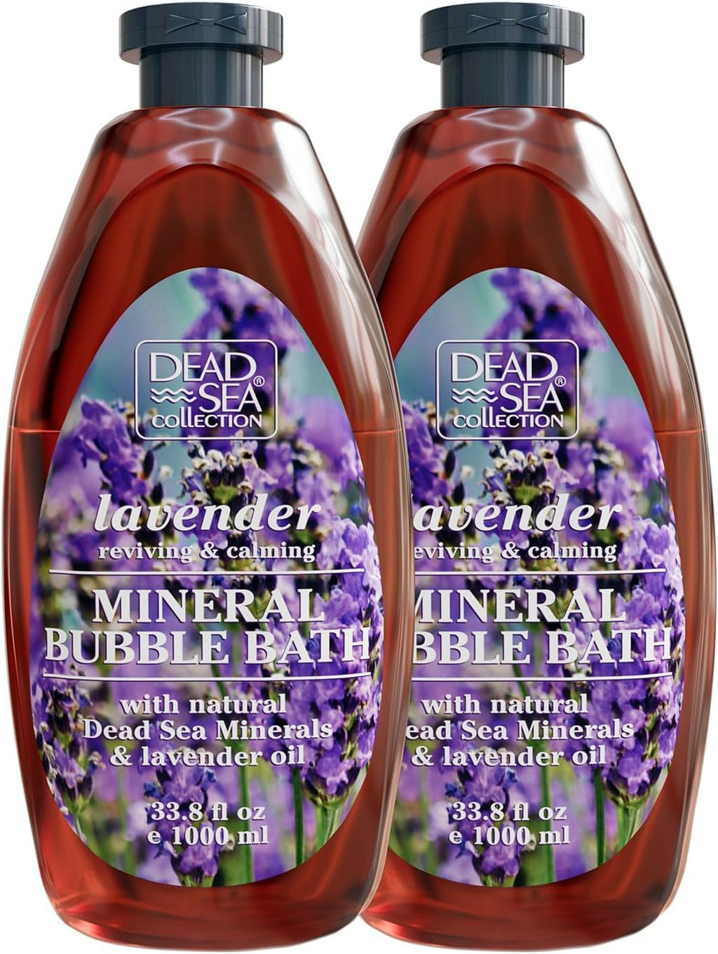 Dead Sea Collection Bubble Bath with Almond Vanilla for Women and Men - Sweet Almond Oil and Dead Sea Salt - Nourishing and Moisturizing Skin - Pack of 2 (67.6 fl.oz)