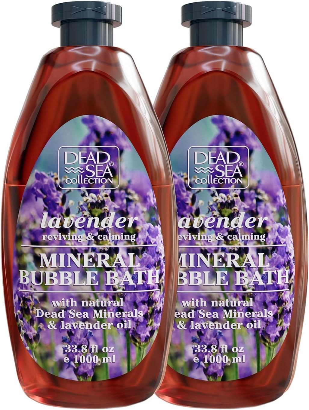 Dead Sea Collection Bubble Bath with Almond Vanilla for Women and Men - Sweet Almond Oil and Dead Sea Salt - Nourishing and Moisturizing Skin - Pack of 2 (67.6 fl.oz)