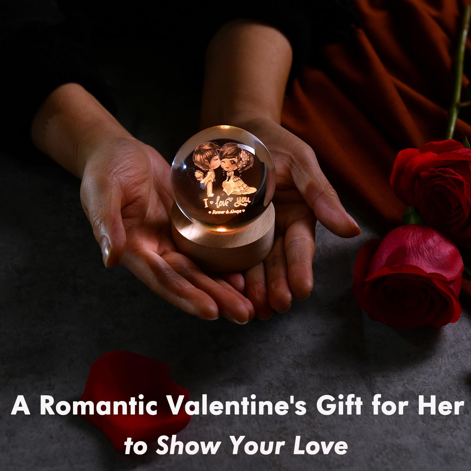 IFOLAINA Butterfly Crystal Ball Gifts Ideas for Girlfriend Wife Mom Couple Her Bithday Mothers Day 3D Butterfly on Sunflower Night Light Decorative Globes Room Decor
