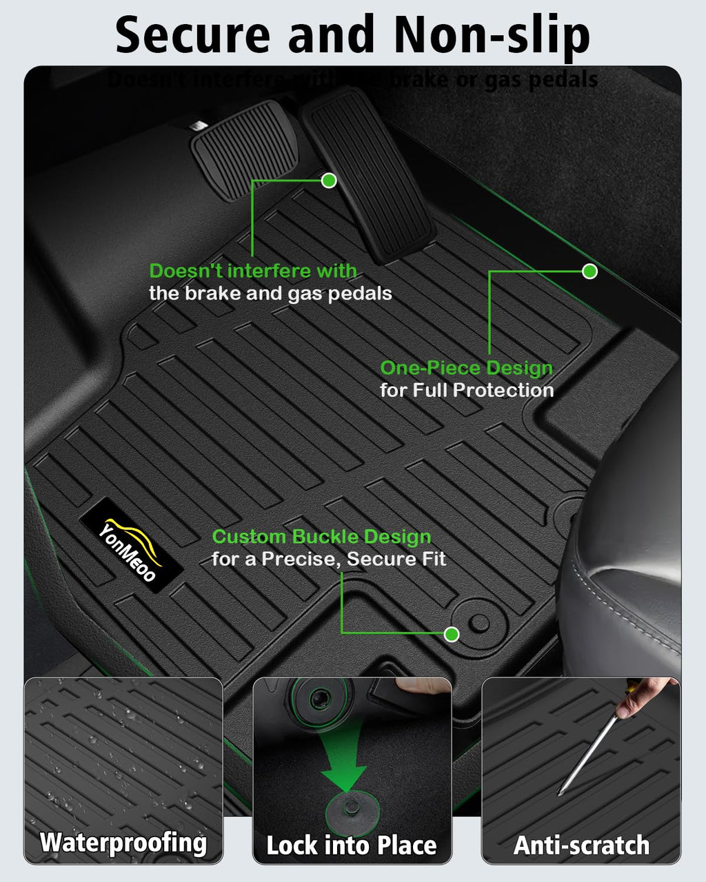 Floor Mats & Cargo Mat & Backrest Mat Custom for Toyota RAV4 Hybrid 2026 (Not for Cargo Area with Subwoofer) (Not for Phev), Door Sill Guards, All Weather TPE Floor Liners for RAV-4 2026 Accessories