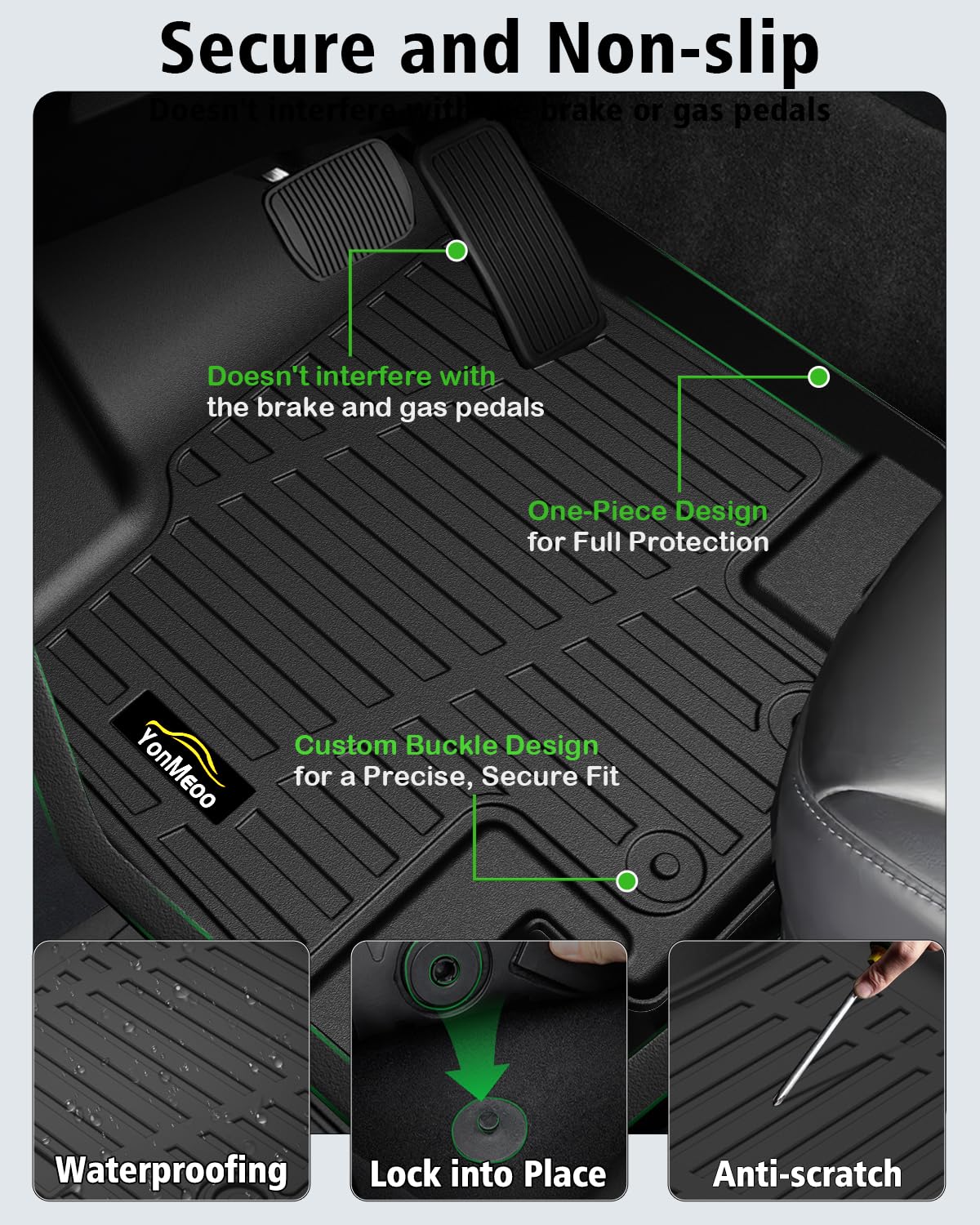 Floor Mats & Cargo Mat & Backrest Mat Custom for Toyota RAV4 Hybrid 2026 (Not for Cargo Area with Subwoofer) (Not for Phev), Door Sill Guards, All Weather TPE Floor Liners for RAV-4 2026 Accessories