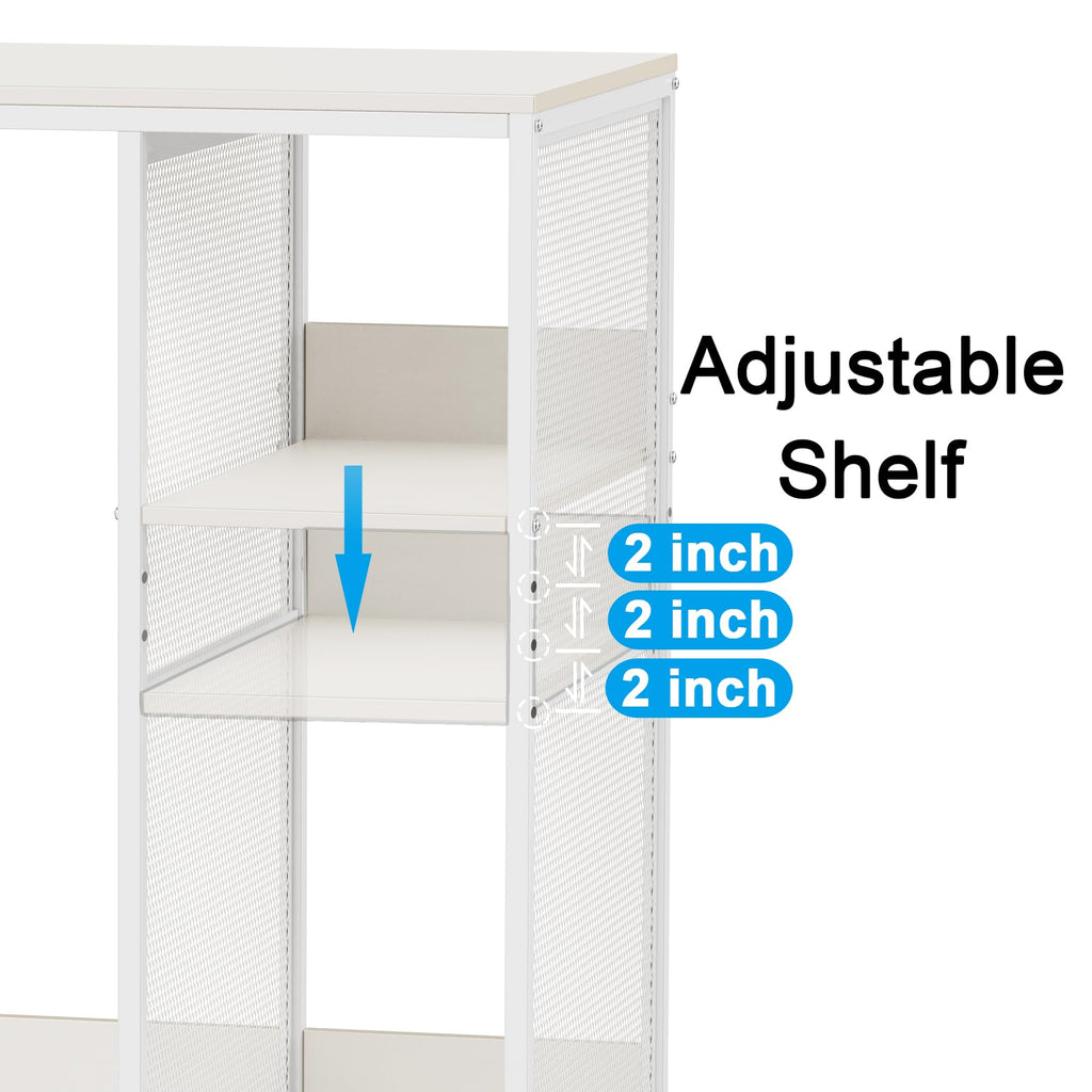 KirKical 3-Tier Coffee Bar Cabinet with Mini Fridge Space, Heavy-Duty Rustic Grey Microwave Stand Baker Rack, Utility Storage Organizer Shelf for Home Kitchen Dorm, Slate Grey