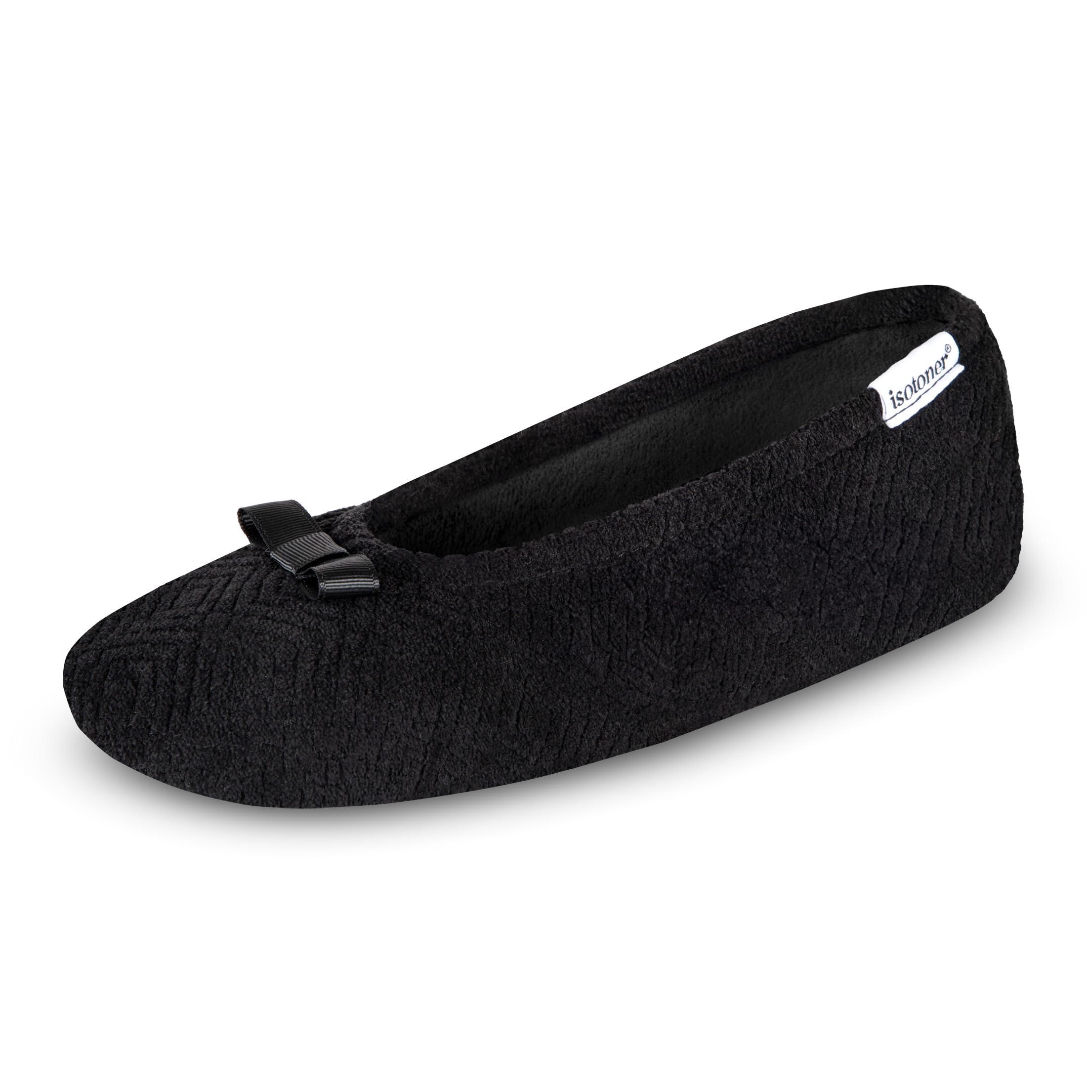isotoner Women's Diamond Microterry Ballerina Slippers