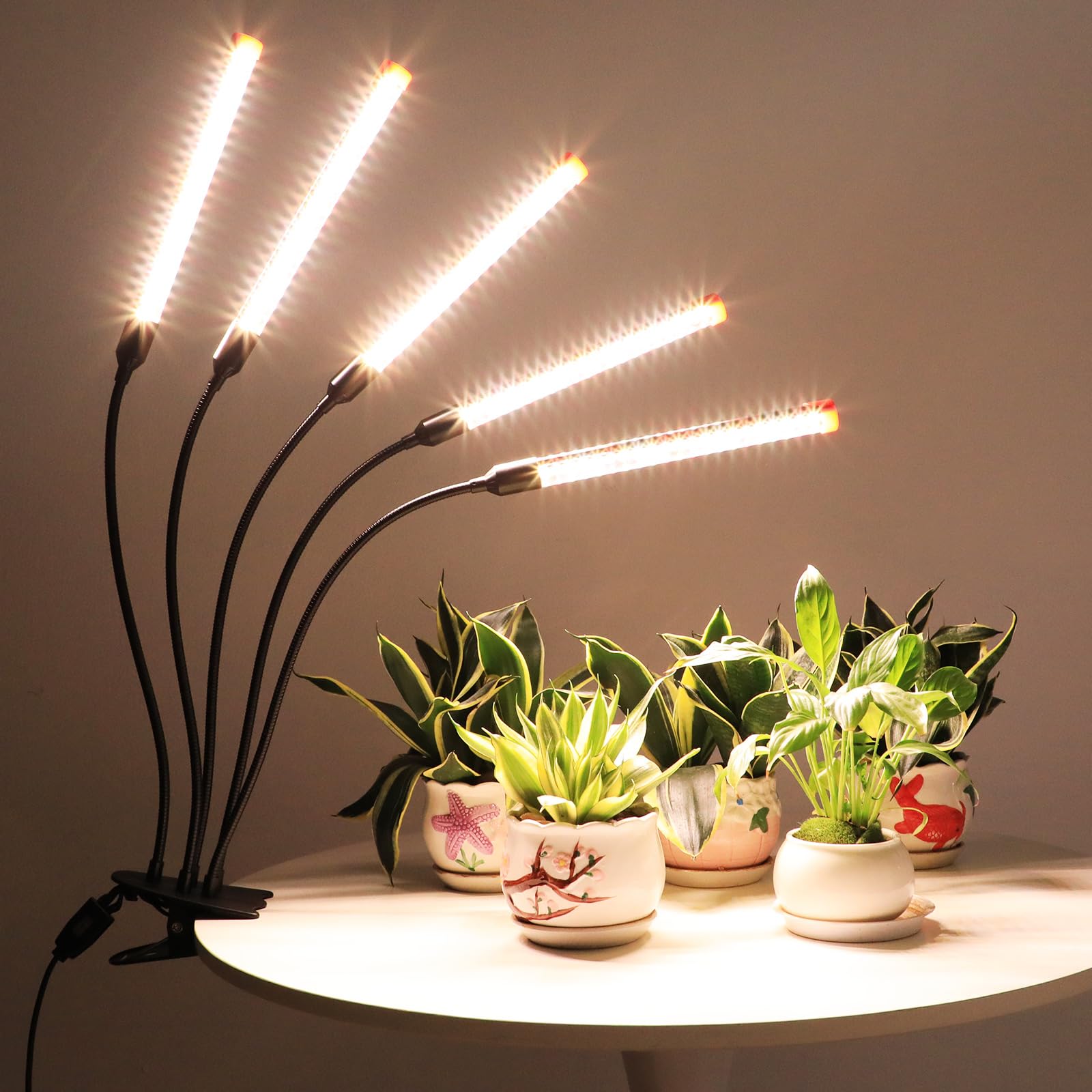 FECiDA Gamechanger 2026 36 Watt Power Draw, NO Need Adapter, 4Head Strong Clip Grow Lights for Indoor Plants with 4/8/12/16/20H Timer, LED Plant Growing Lamps for Houseplants, Bonsai, Seed Starting