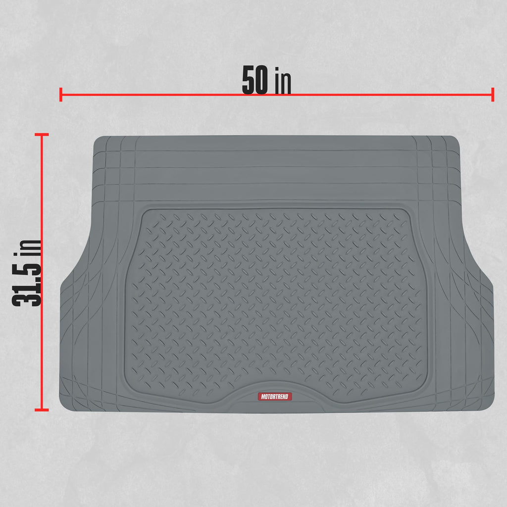 Motor Trend FlexTough™ Heavy Duty Rubber Black Car Floor Mats All Weather & Jumbo SUV Cargo Liner Full Set - Universal Trim to Fit Automotive Floor Mats & Trunk Mats for Cars Interior Accessories