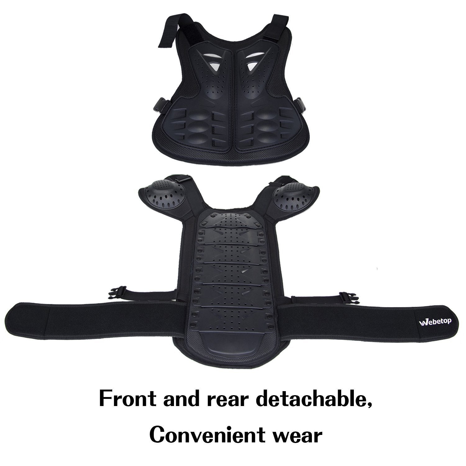 Webetop Kids Chest Protector Motocross Dirt Bike Body Chest Spine Protector Vest Gear for ATV MTB Skiing