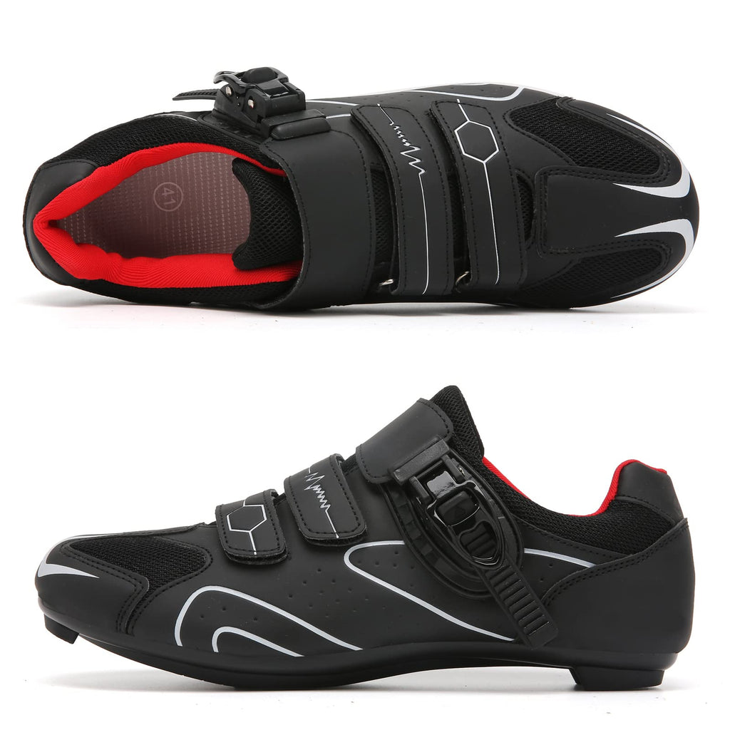 Mens Womens Cycling Shoes Compatible with Peloton Indoor Bicycle Pedals Clip in Road Bike Shoes Pre-Installed with Look Delta Cleats