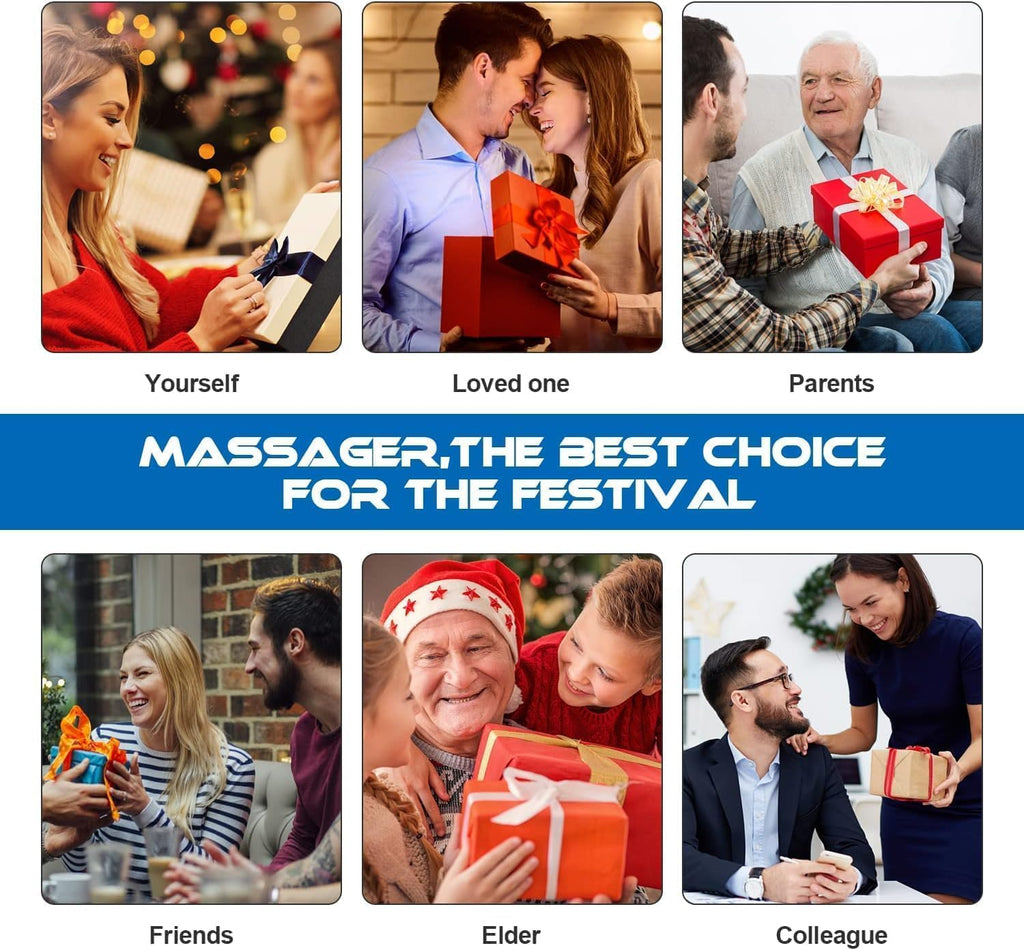 Shiatsu Neck and Back Massager with Heat, Electric Deep Tissue 4D Kneading Massage Pillow for Shoulder, Leg, Body Muscle Pain Relief - Best Gifts for Women Men Mom Dad