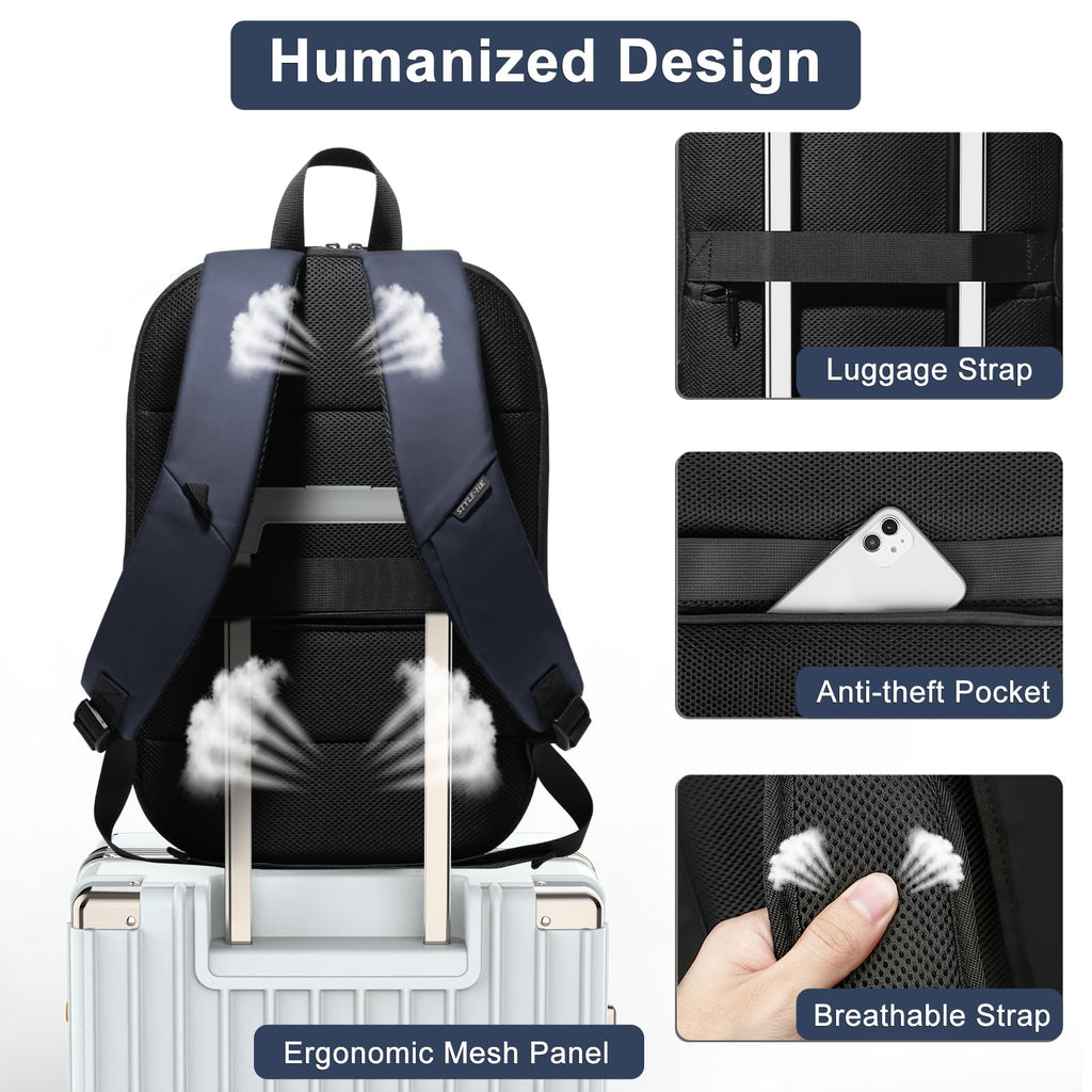 hk Business Backpack for Men 15.6 Inch,Slim & Expandable Waterproof Travel Laptop Backpack, Anti-Theft Lightweight Work Computer Bag, College Laptop Backpacks Gifts for Men Women-Black