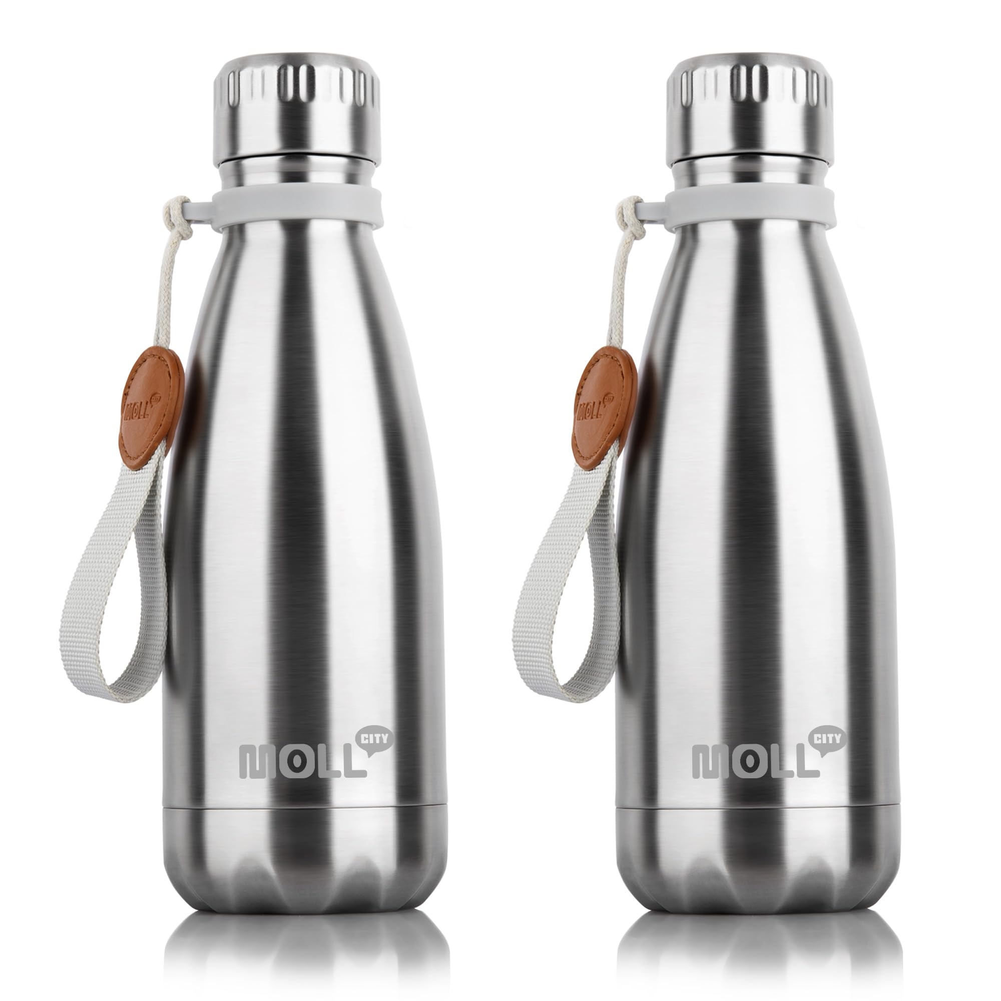 9 oz Water Bottle for Kids-Small Stainless Steel Water Bottle for School Vacuum Insulated Metal Leak Proof Cola Shape Water Flask for Boys Girls(Baby Blue)