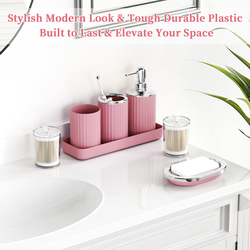 XLHOMO 24 PCS Black Bathroom Accessories Set with Shower Curtain and Rugs, Bathroom Decor Set with Trash Can, Toilet Brush, Soap Dispenser, Toothbrush Holder, Tumbler, Soap Dish and Jars