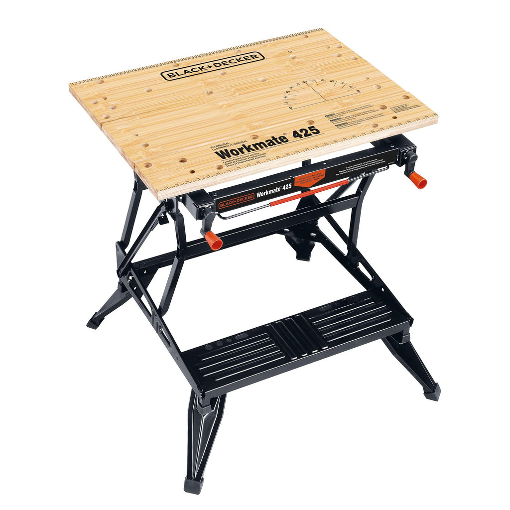 BLACK+DECKER Portable Workbench, Project Center and Vise with IRWIN QUICK-GRIP Clamps, One-Handed, Mini Bar, 6-Inch, 4-Pack (WM425-A & 1964758)