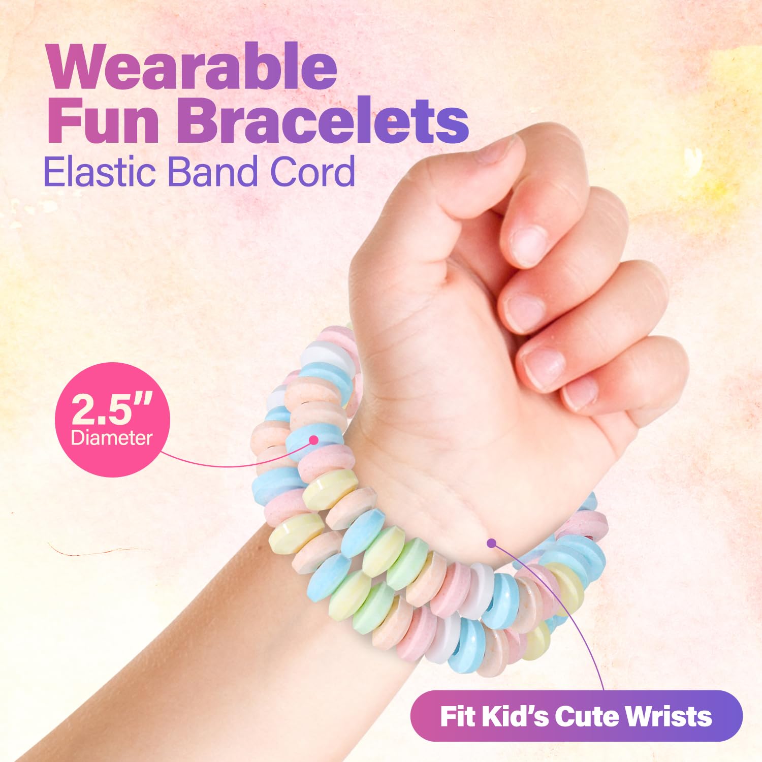 Fresh Finest 48-Count Bulk Candy Bracelets - Individually Wrapped Novelty Candy Bracelets. Perfect for Party Favors, Goody Bags, Candy Buffets, and Retro-Themed Events.