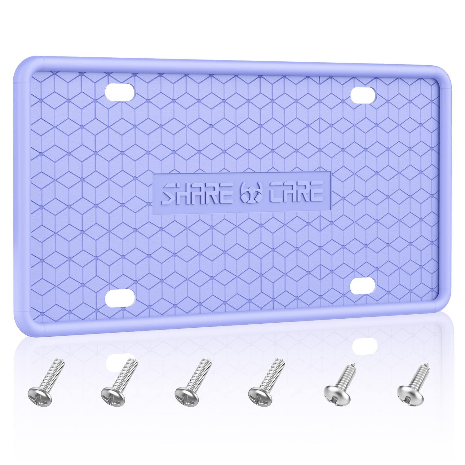 QiqaMole 2 Pack License Plate Frame Include 1 Silicone License Plate Frame and 1 Crystal License Plate Cover with Rhinestone Crystal Diamond Screw Set Car Bling License Plate Frame (Black + AB Color)