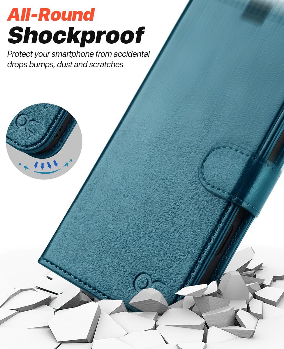 OCASE for iPhone 16 Case Detachable Wallet Case with Card Holder, 2 in 1 Pu Leather Flip Folio with RFID Blocking Stand Wrist Strap Shockproof Phone Cover 6.1 Inch 2024, Black