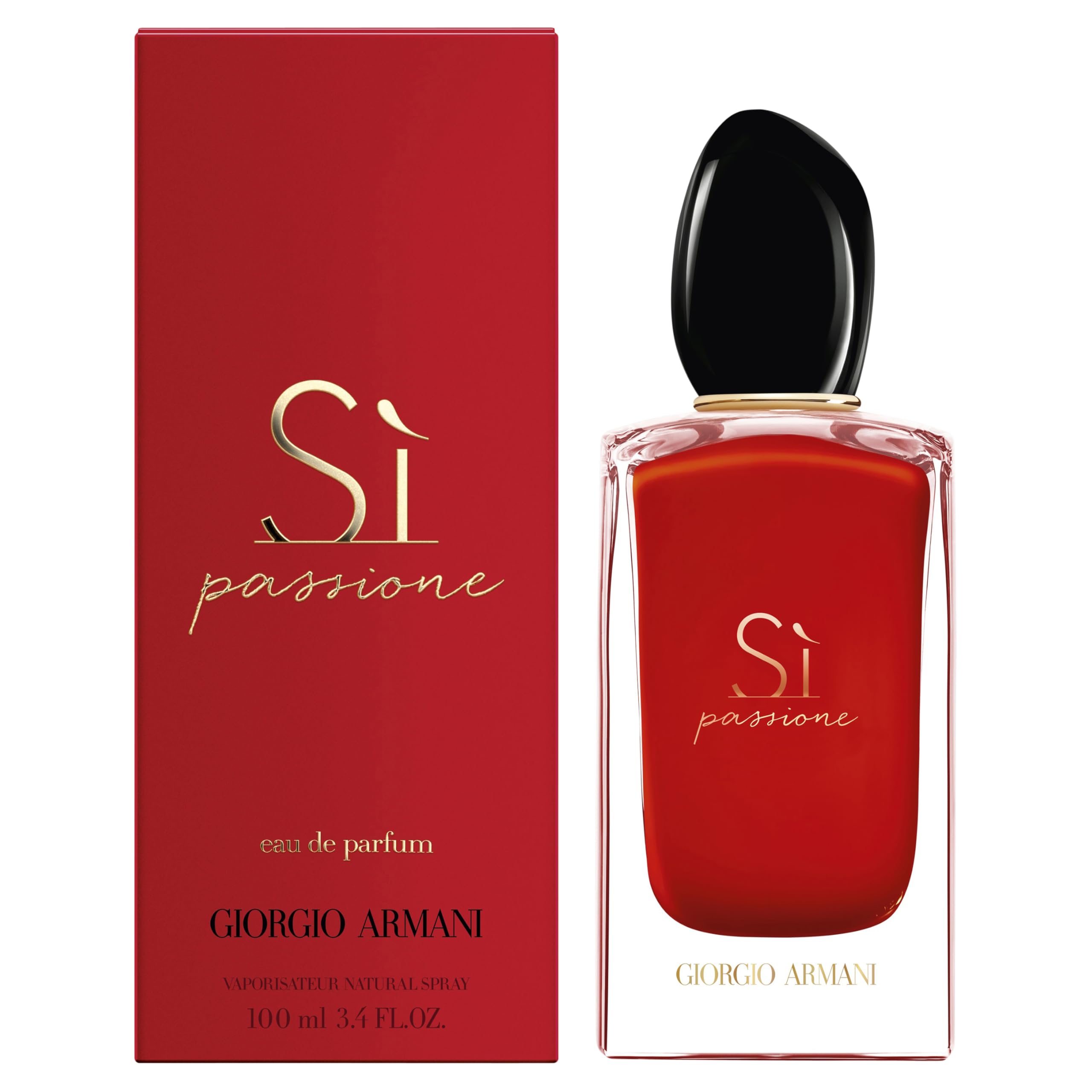 Armani Beauty - Sì Passione - Eau de Parfum - Vanilla Perfume for Women - Floral Citrus Fragrance - Blackcurrant Nectar, Damascena Rose, Black Tea Notes