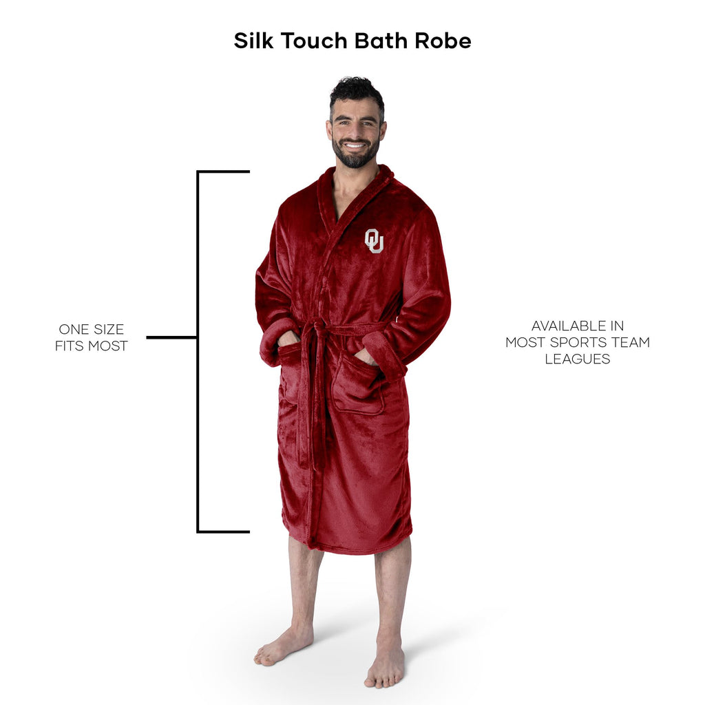 Northwest NCAA Adult Unisex Silk Touch Bathrobe, Officially Licensed Loungewear, Soft Plush Polyester