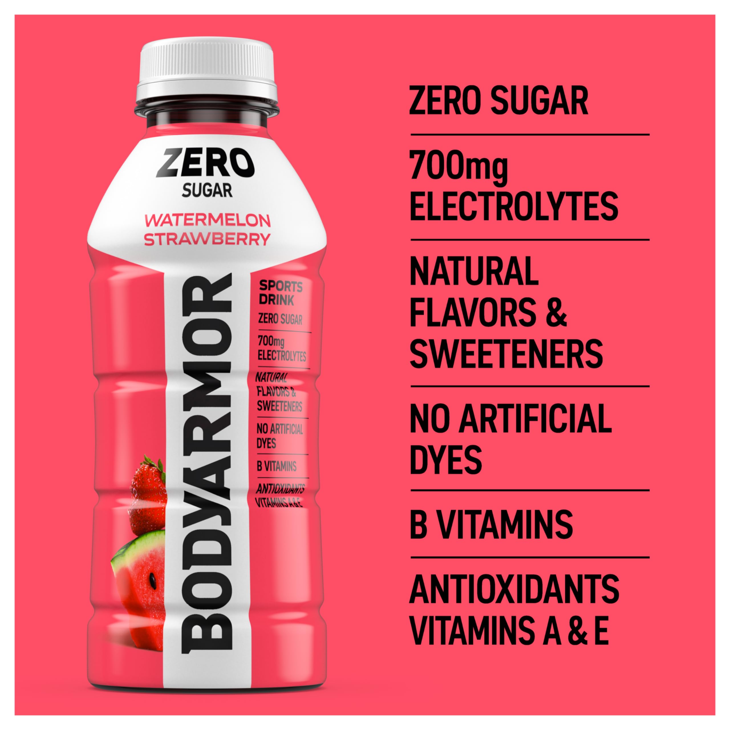 BODYARMOR Lyte Sports Drink Low-Calorie Beverage, Blueberry Pomegranate, Coconut Water Hydration, Natural Flavors with Vitamins, Potassium-Packed Electrolytes, 16 Fl Oz (Pack of 12)