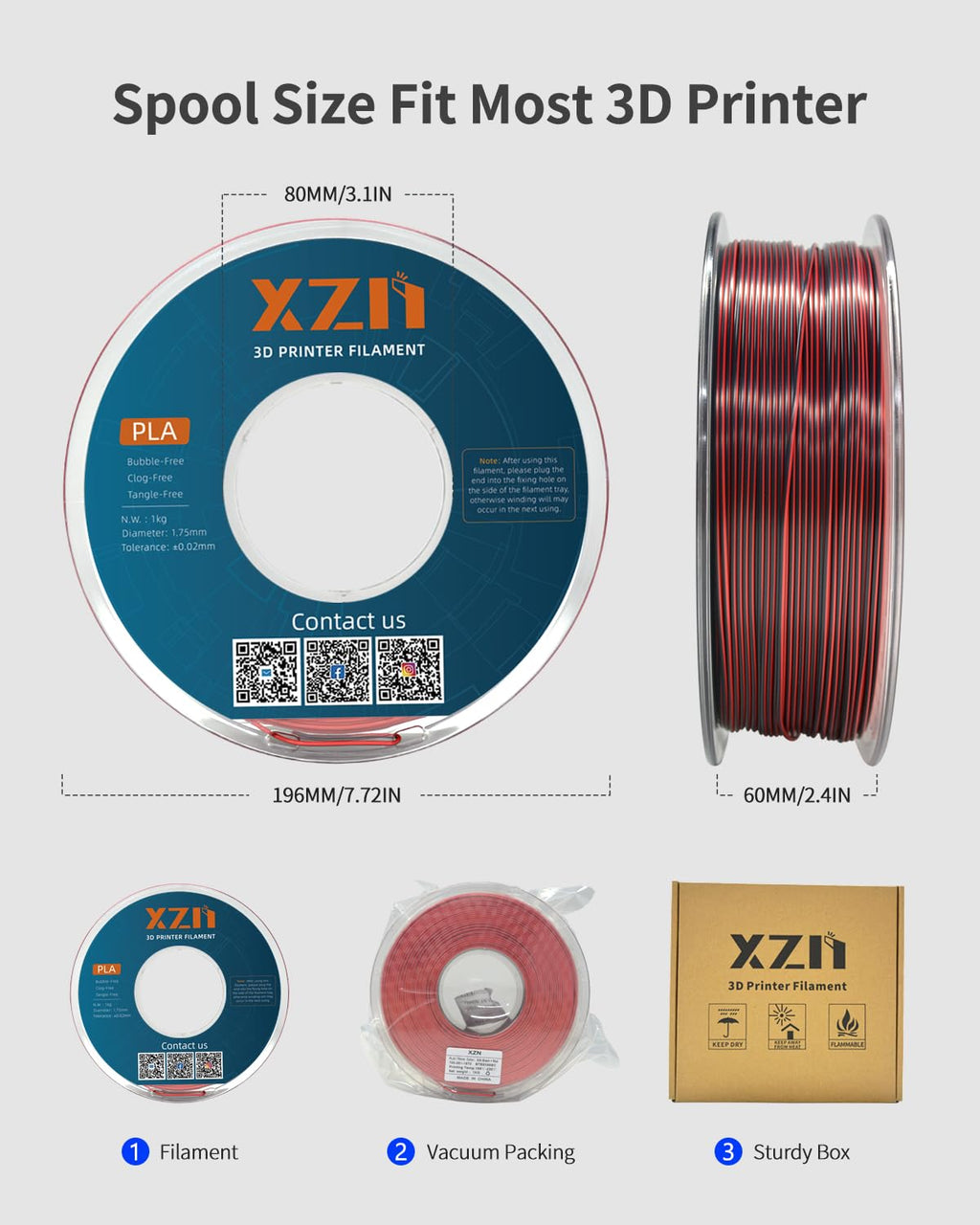 PLA Filament 1.75mm, 3D Printer Filament 1kg Spool (2.2lbs), Neatly Wound, +/- 0.02mm Precision, No Clog/Bubble, Excellent Layer Adhesion, Fits Most FDM Printers, Apple Green
