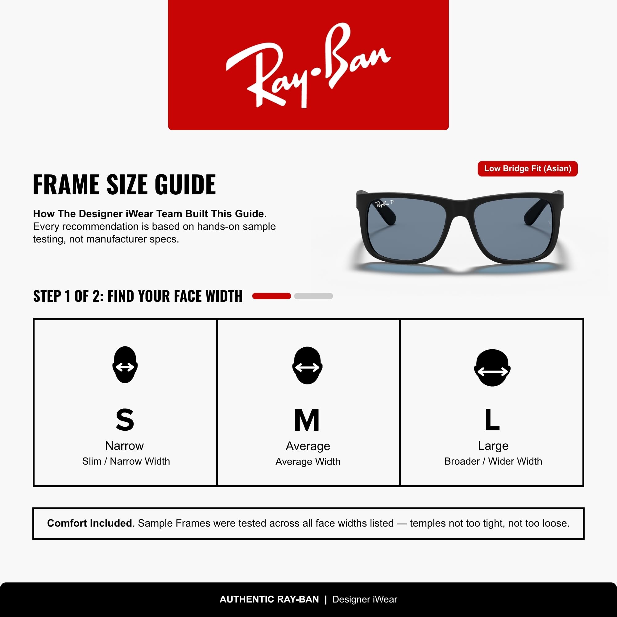 Ray-Ban RB4165F Justin Classic Square Sunglasses for Men