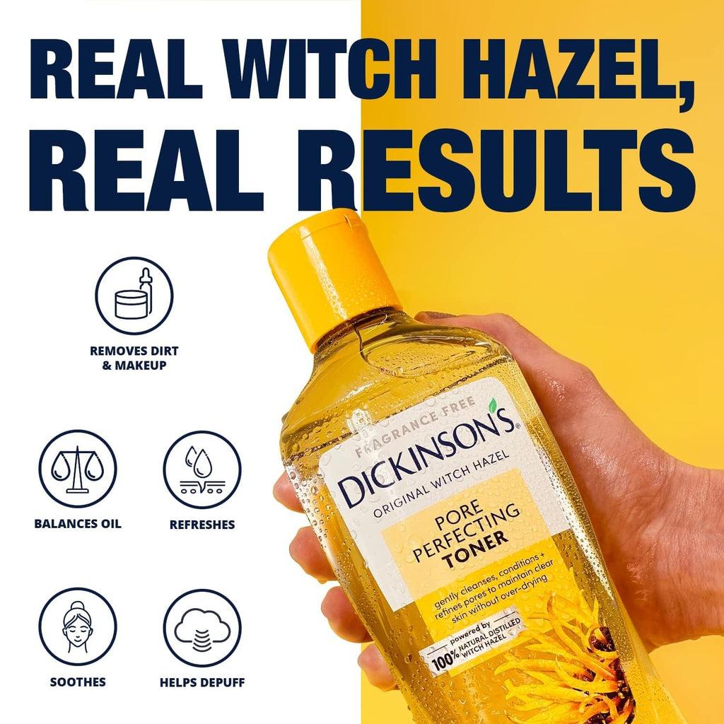Dickinson's Original Witch Hazel Pore Perfecting Toner | 100% Natural Distilled Witch Hazel | America's #1 Toner | Refines Pores | Removes Impurities & Oil |8 Fl Oz | 6 Count