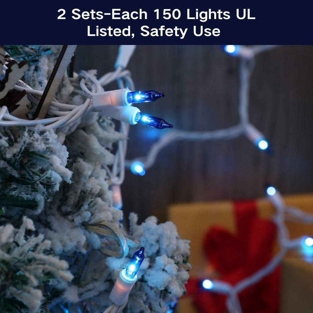 Brizled Christmas Lights, 600 Count 139.2ft Incandescent Mini Lights, Connectable 120V UL Certified for Xmas Wedding Bedroom Porch Decor, White Wire, Warm White