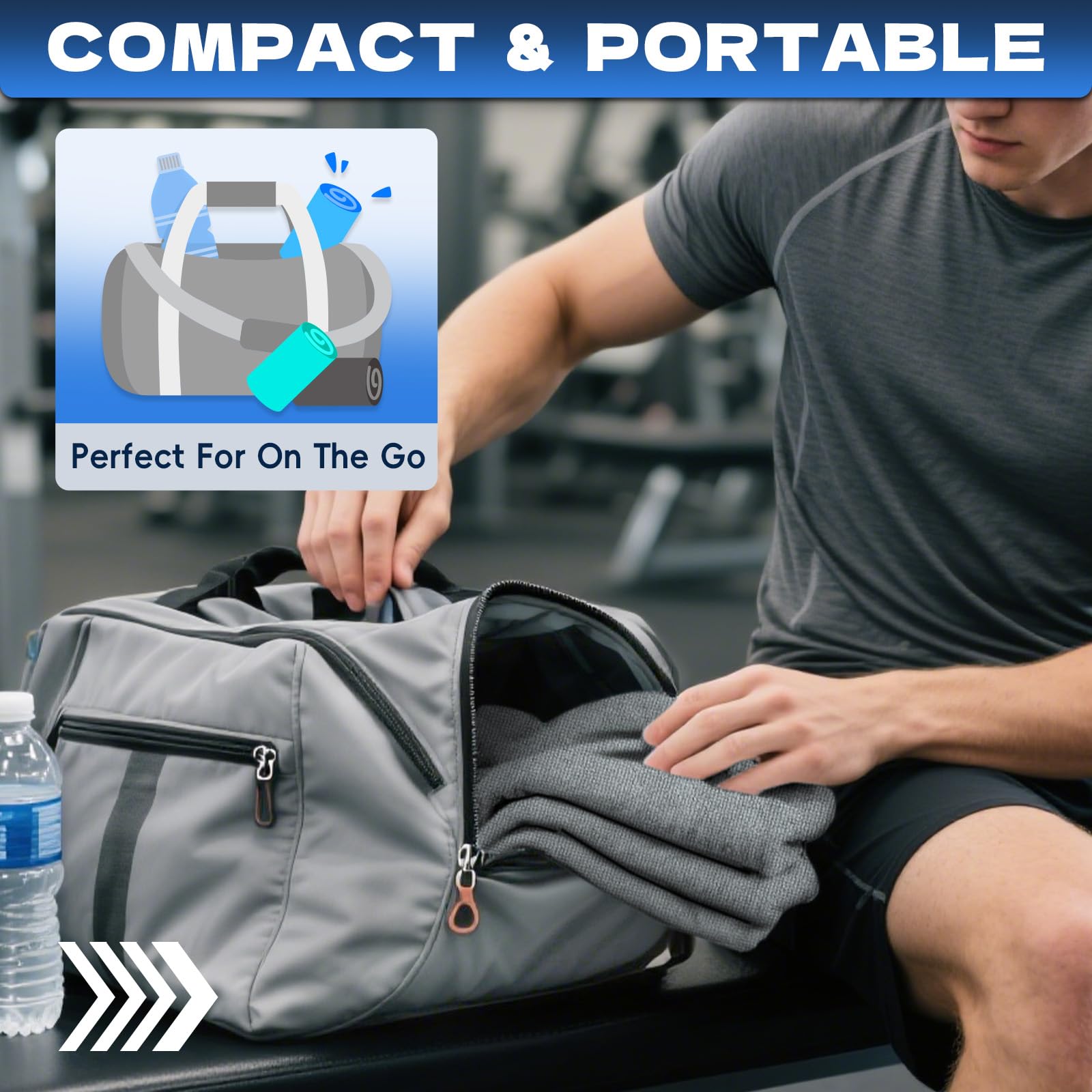 Microfiber Gym Towels for Showering Working Out Quick Dry Negative ions Large Middle Small Sizes Lightweight Gym Towel for Men Women Tennis Sports Towels for Body Hot Yoga Fitness Essentials