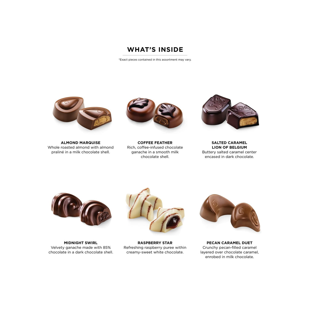 Godiva Chocolatier Gold Ribbon 9-Piece Assorted Chocolate Gift Box – Gourmet Chocolate Candy Variety Pack – Dark Caramel, Milk Chocolate, Nuts– Gift Basket for Congratulations, Birthday and Anniversary