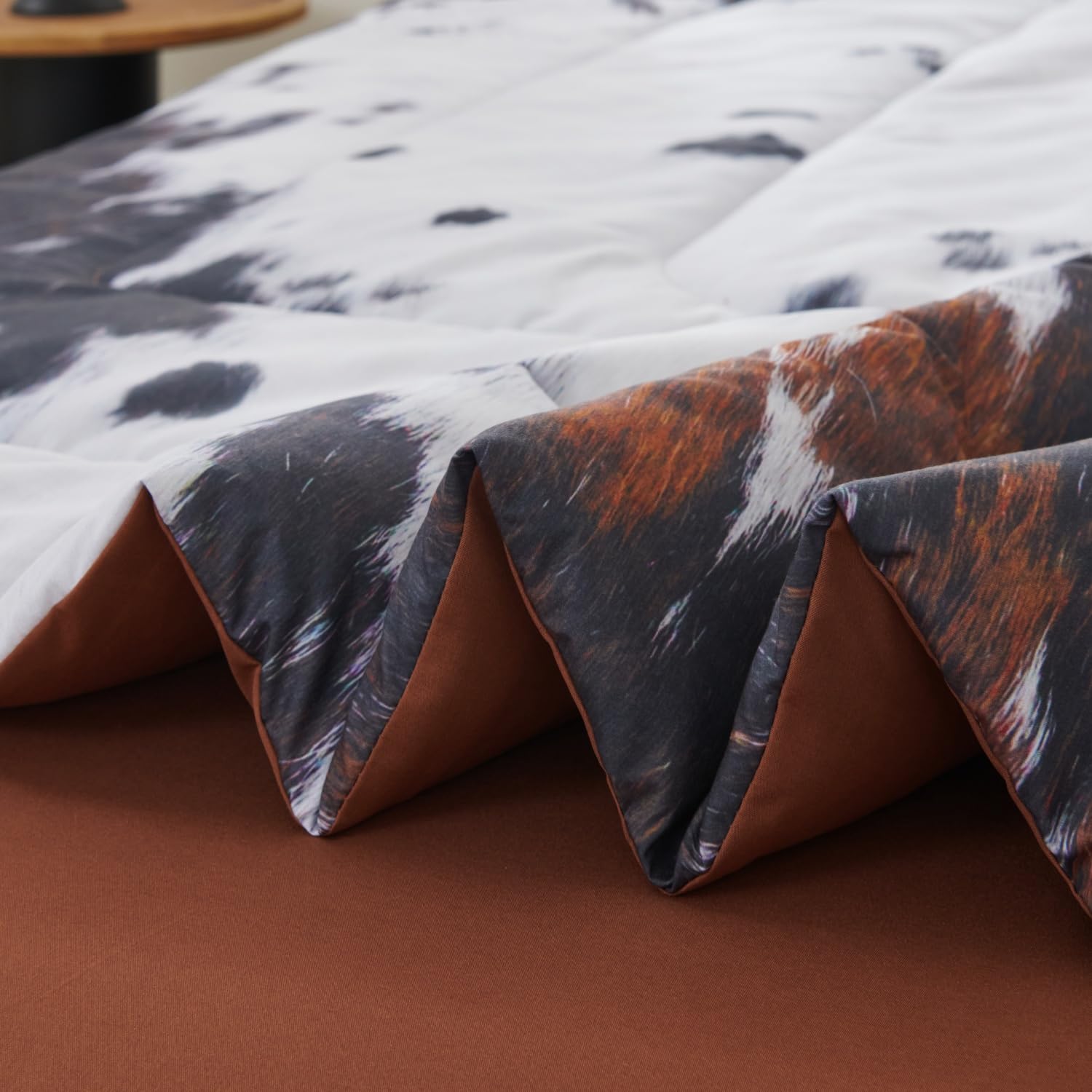 SUCSES Full Size Comforter Set with Sheets 8 Piece Cow Print Bedding Set for Boys Girls Black and White Kids Bed-in-A-Bag Farmhouse Rustic Bed Set for Bedroom (Milk Cow, Full)