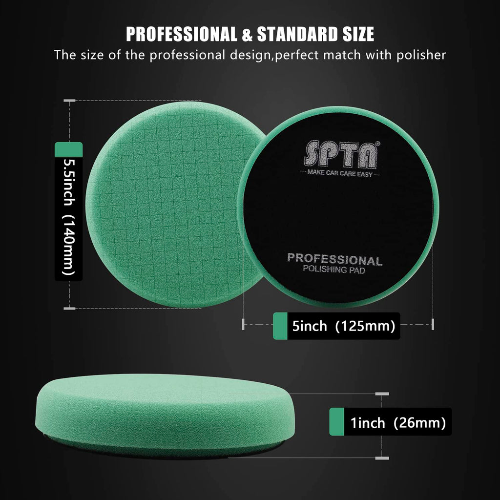 Blue T60 Moderate-Cut Foam Polishing Pads, SPTA 1Pc 3.5 Inch Face for 3 Inch 80mm Backing Plate Compound Buffing Sponge Pads for Car Buffer Polisher Compounding, Polishing and Waxing -FPTSS3G
