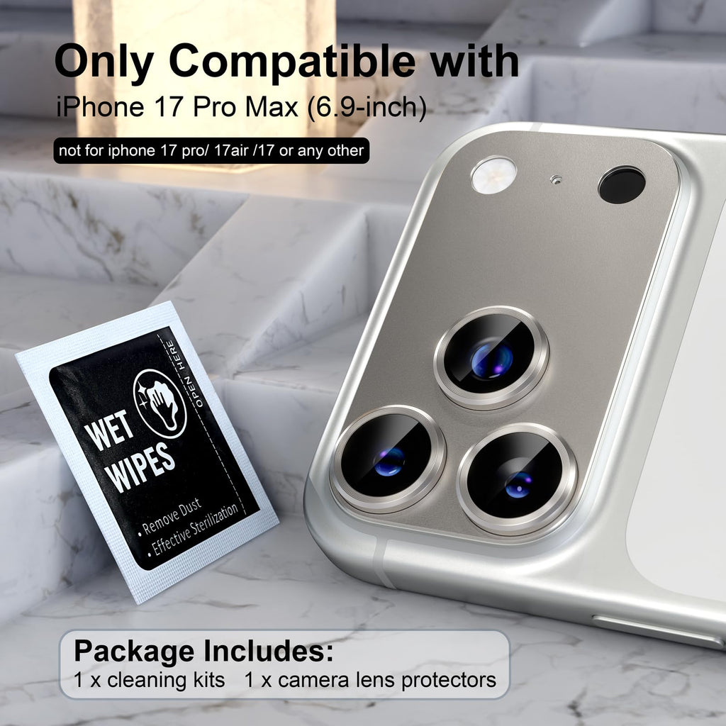 Choiche Compatible for iPhone 16 Pro/iPhone 16 Pro Max Camera Lens Protector, Bling Camera Cover with 9H Tempered Glass Lens Screen Protector Metal Ring Decoration Accessories(Black)